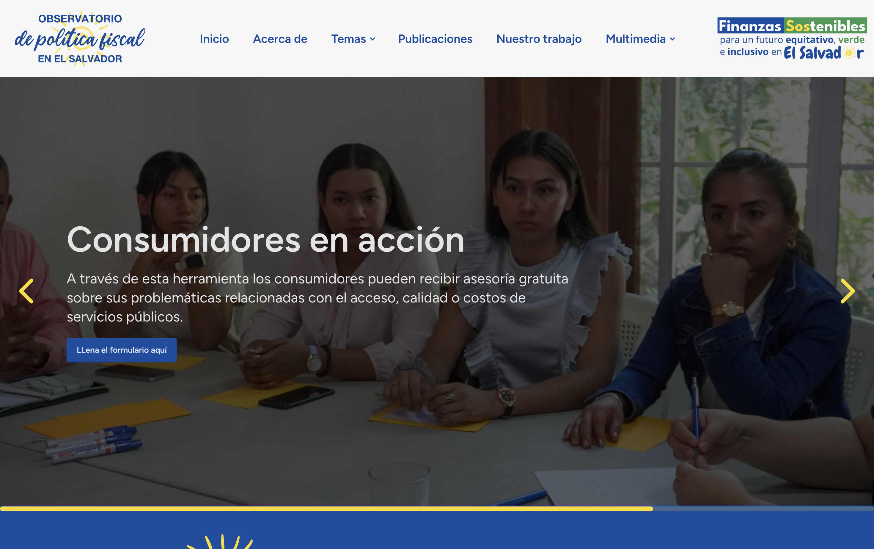 Portada del Observatorio de Política Fiscal construido por Avalon